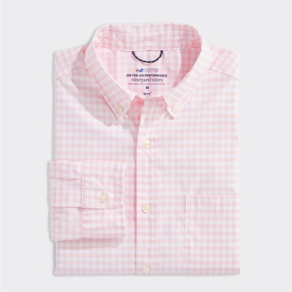 Vineyard Vines OTG Brrr XL Performance Gingham Flamingo Plaid NWT